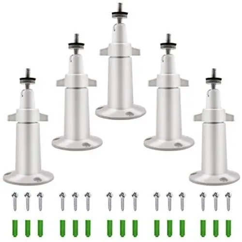 AxPower Metal Wall Mount Adjustable Indoor/Outdoor Aluminium Alloy Security Camera Yard Mount Compatible with Arlo, Arlo Pro 3, Arlo Pro 2, Arlo Ultra, Ring Stick Up Cam (5 Pack, White)