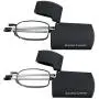 Reading Glasses 2 Pair Black and Gunmetal Readers Compact Folding Unisex Glasses for Reading Case Included Reading Glasses 2 Pair Black and Gunmetal Readers Compact Folding Unisex Glasses for Reading Case Included