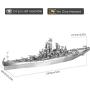 Piececool 3D Metal Model Kits-USS Missouri Battleship, DIY 3D Metal Puzzle for Adults, Great Gift Idea