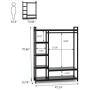 LITTLE TREE Free -standing Closet Organizer,Heavy Duty Closet Storage with 6 Shelves and Hanging Bar, Large Clothes Storage & Standing Garmen Rack, Black