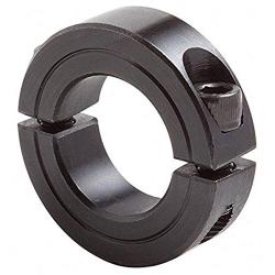 Climax Metal 2C-087 Steel Two-Piece Clamping Collar, Black Oxide Plating, 7/8'' Bore Size, 1-5/8'' OD, With 1/4-28 x 5/8 Set Screw