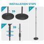 Neewer Compact Base 210cm Microphone Floor Stand with Mic Holder, Adjustable Height 37-83 inches, Solid Metal Disc-Shaped Base, 3/8'' to 5/8'' Screw Adapter, Detachable for Easy Transport (Black) Neewer Compact Base 210cm Microphone Floor Stand with Mic Holder, Adjustable Height 37-83 inches, Solid Metal Disc-Shaped Base, 3/8'' to 5/8'' Screw Adapter, Detachable for Easy Transport (Black)