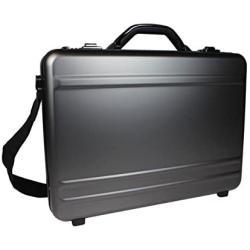 World Traveler European-Style Gun Metal Aluminum Laptop Attache Case, Silver, One Size