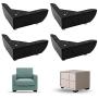 Zorfeter 2 Inch Furniture Legs, Set of 4 Metal Sofa Feets DIY Replacement Parts Minimalist Design for Cabinet Cupboard Sofa Couch, Matte Black