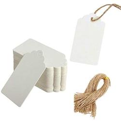 Paper Tags Gift Hang Tags with String 200pcs White