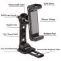 Metal Phone Tripod Mount with Cold Shoe,Woohoto 360 Phone Tripod Holder Adapter,Desktop Cell Phone Stand, Compatible with iPhone 12 Tripod Mount Sumsung Smartphone, Video Live Streaming Rig