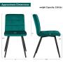 Duhome Upholstered Velvet Dining Chairs Reception Chairs, Tufted Accent Living Room Chairs with Metal Legs for Living Room/Kitchen/Vanity Set of 4 Atrovirens