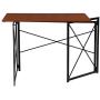 Writing Computer Desk Modern Simple Study Desk Industrial Style Folding Laptop Table for Home Office Notebook Desk Walnut Brown Desktop Black Frame