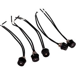 Creative Hobbies 5 Pack of Rotary Style On/Off Canopy Light Switch, Lamp Switch, 3/1 amps at 125/250V, Metal Bushing with 6 Inch Wire Leads Stripped Ends