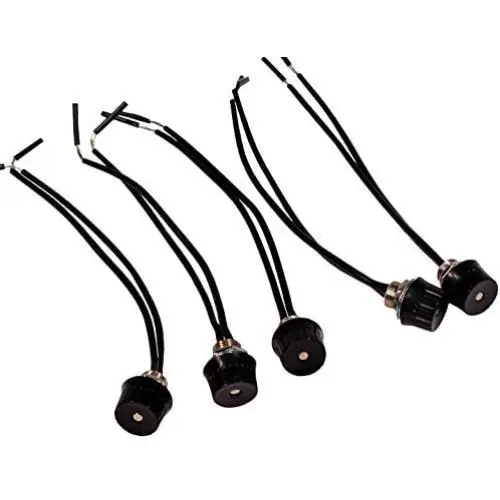 Creative Hobbies 5 Pack of Rotary Style On/Off Canopy Light Switch, Lamp Switch, 3/1 amps at 125/250V, Metal Bushing with 6 Inch Wire Leads Stripped Ends Creative Hobbies 5 Pack of Rotary Style On/Off Canopy Light Switch, Lamp Switch, 3/1 amps at 125/250V, Metal Bushing with 6 Inch Wire Leads Stripped Ends