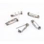 yueton 200pcs Metal Double Hole Craft Pin Back Clasp Brooch Safety Pins Bar Pins Findings