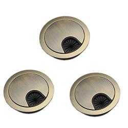 Bosidetool 3 Pcs Metal Cable Grommet, Zinc Alloy Desk Table Grommet Cable Cord Hole Cover for Home and Office, Fits 2.08 inch Hole (53mm Bronze)