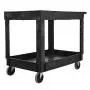 Rubbermaid Commercial Products 2-Shelf Utility/Service Cart, Medium, Lipped Shelves, Standard Handle, 500 lbs. Capacity, for Warehouse/Garage/Cleaning/Manufacturing Rubbermaid Commercial Products 2-Shelf Utility/Service Cart, Medium, Lipped Shelves, Standard Handle, 500 lbs. Capacity, for Warehouse/Garage/Cleaning/Manufacturing