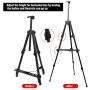 Artist Easel Stand,Extra Thick Aluminum Metal Tripod Display Easel 17 to 56 Inches Adjustable Height with Portable Bag for Floor/Table-Top Drawing and Displaying