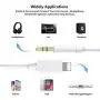 [Apple MFi Certified] Aux Cord for iPhone, Lightning to 3.5mm Aux Cable for Car Compatible with iPhone 11/11 Pro/XS/XR/X 8 7 6/iPad/iPod for Car/Home Stereo/Headphone/Speaker (3.3FT, White)