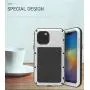 LOVE MEI for iPhone 11 Pro Max Case, Heavy Duty Full Body Sturdy Hard Shockproof Dirtproof Anti-Scratch Hybrid Aluminum Metal Silicone Case with Tempered Glass Cover for iPhone 11 Pro Max (Black)