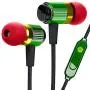 GOgroove Durable Heavy Duty Earbud Headphones (Rasta) - Ergonomic Earphones with Fiber-Reinforced Cable, Microphone, in-Line Music Button - in-Ear Noise Isolation & Rugged Metal Driver Housing GOgroove Durable Heavy Duty Earbud Headphones (Rasta) - Ergonomic Earphones with Fiber-Reinforced Cable, Microphone, in-Line Music Button - in-Ear Noise Isolation & Rugged Metal Driver Housing