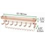 mDesign Decorative Metal Closet Wall Mount Jewelry Accessory Organizer for Storage of Necklaces, Bracelets, Rings, Earrings, Sunglasses, Wallets - 8 Large /11 Small Hooks, 1 Basket - Rose Gold