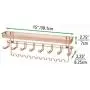 mDesign Decorative Metal Closet Wall Mount Jewelry Accessory Organizer for Storage of Necklaces, Bracelets, Rings, Earrings, Sunglasses, Wallets - 8 Large /11 Small Hooks, 1 Basket - Rose Gold