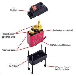 ZOSKAY 1X DS3218 Update servo 20KG Full Metal Gear Digital servo Baja servo Waterproof servo for Baja Cars( Control Angle 270)