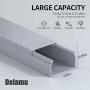 Cord Cover, Delamu 157in Cable Concealer Cable Cover Channel, PVC Cord Hider on Wall, Paintable Cable Raceway, Cuttable Wire Covers for Cords, Cable Hider to Hide Wall Mounted TV, CC01-Grey