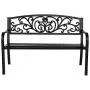 VINGLI 50'' Patio Park Garden Bench Outdoor Metal Benches,Cast Iron Steel Frame Chair Front Porch Path Yard Lawn Decor Deck Furniture Clearance VINGLI 50'' Patio Park Garden Bench Outdoor Metal Benches,Cast Iron Steel Frame Chair Front Porch Path Yard Lawn Decor Deck Furniture Clearance