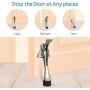 CG PLUS Door Stopper, One-Touch semi-Automatic - 4 inch Metal Door Stopper, with Non-Slip Rubber Tip for Wood, Concrete, Tiled, and Carpeted Floors_Chrome 1pack