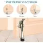 CG PLUS Door Stopper, One-Touch semi-Automatic - 4 inch Metal Door Stopper, with Non-Slip Rubber Tip for Wood, Concrete, Tiled, and Carpeted Floors_Satin Nickel 1pack