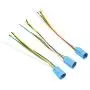 XLX 3 Sets 16mm 5 Pin Metal Momentary Latching Push Button Switch 1NO 1NC Self-Locking 12V DC On Off Stainless Steel Flat Head Waterproof LED Ring Illuminated Switch with Wire Socket Plug