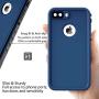 Cozycase Waterproof Case for iPhone 8 Plus/iPhone 7 Plus Case, Shockproof Full-Body Rugged Case with Built-in Screen Protector for Apple iPhone 8 Plus / 7 Plus - (Blue)