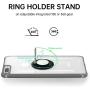 iPhone 7 Plus Case, Daupin Clear iPhone 8 Plus Case with 360 Rotatable Ring Kickstand Magnetic Metal Car Mount Hard PC Shockproof Protective Soft TPU Bumper Phone Case for iPhone 7/8 Plus (Gray)