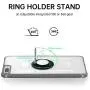 iPhone 7 Plus Case, Daupin Clear iPhone 8 Plus Case with 360 Rotatable Ring Kickstand Magnetic Metal Car Mount Hard PC Shockproof Protective Soft TPU Bumper Phone Case for iPhone 7/8 Plus (Gray)