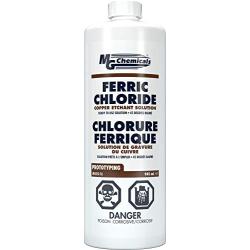 MG Chemicals 415 Ferric Chloride Copper Etchant Solution, 945mL Liquid Bottle, 1 Quart (415-1L),Dark Brown