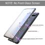 Compatible Galaxy Note 8 Case, Slim Magnetic Adsorption Metal Frame with Built-in Magnet Flip Tempered Glass Cover with a Screen Protector Flim, Silver