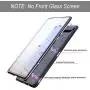 Compatible Galaxy Note 8 Case, Slim Magnetic Adsorption Metal Frame with Built-in Magnet Flip Tempered Glass Cover with a Screen Protector Flim, Black-Blue