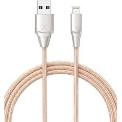 Xcentz iPhone Charger 3ft, MFi Certified Lightning Cable iPhone Charger Cable Metal Connector, Durable Braided Nylon High-Speed Charging Cord for iPhone 11/X/XS Max/XR/8 Plus/7/6/5, iPad, Gold