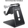 Adjustable Cell Phone Stand, OMOTON C2 Aluminum Desktop Phone Holder Dock Compatible with iPhone 11 Pro Max Xs XR 8 Plus 7 6, Samsung Galaxy, Google Pixel, Android Phones, Black