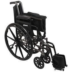 ProBasics Lightweight Wheelchair for Adults with Flip Back Desk Arms and Swing-Away Foot Rests - 16'' x 16'' Seat