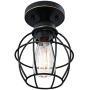 Gruenlich Semi Flush Mount Ceiling Light Fixture for Outdoor and Indoor, One E26 Medium Base 60W Max, Metal Housing and Metal Cage, Bulb not Included, 2-Pack (Oil Rubbed Bronze Finish)