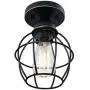 Gruenlich Semi Flush Mount Ceiling Light Fixture for Outdoor and Indoor, One E26 Medium Base 60W Max, Metal Housing and Metal Cage, Bulb not Included, 2-Pack (Oil Rubbed Bronze Finish)