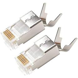 VBOR CAT7 Large Connector RJ45 Shielded Connector RJ45 Plug 50μ-Gold Plated Modular Plug 2 Piece Set for CAT7 Ethernet Cable (50 Pieces Pack)