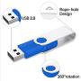 20 Pack 2GB Flash Drive Bulk USB Memory Stick Thumb Drive Bulk Swivel Design Blue