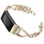 Joyozy Metal X-Link Bling Bands Compatible with Fitbit Charge 3/ Charge 3 SE Smartwatch, Replacement Wrist Accessory Fitness Bands Straps Bracelet Wristbands Women Men(Champagne Gold)