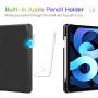 Fintie Case for iPad Air 4 10.9 Inch 2020 with Pencil Holder, Multi-Angle Viewing Cover [Supports Pencil 2nd Gen Charging] with Pocket, Auto Sleep/Wake for iPad Air 4th Generation, Black