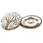 Bezelry 10 Pieces Big Tree Pattern White Rust Varnished Metal Shank Buttons. 25mm (1 inch)