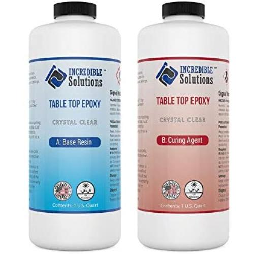 2 Quart Kit, Table Top & Bar Top Epoxy Resin, Crystal Clear High Gloss Finish, Self Leveling, Perfect for DIY Epoxy Counter Tops, Tabletops & Bars (Table Top)