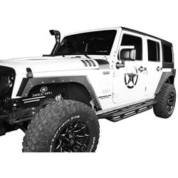 Hooke Road Armor Style Fender Flares + Front Inner Fender Liners Kit Compatible with Jeep Wrangler JK & Unlimited 2007-2018 2/4 Doors