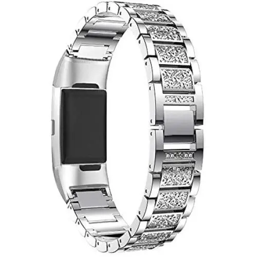 Aottom Compatible for Fitbit Charge 4 Bands for Women, Fitbit Charge 3 Band Stainless Steel Jewelry Glitter Metal Bracelet Wristband Replacement Band for Fitbit Charge 4/3 Fitness Tracker, Silver Aottom Compatible for Fitbit Charge 4 Bands for Women, Fitbit Charge 3 Band Stainless Steel Jewelry Glitter Metal Bracelet Wristband Replacement Band for Fitbit Charge 4/3 Fitness Tracker, Silver