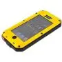New Waterproof Shockproof Aluminum Gorilla Glass Metal Military Heavy Duty Armor Bumper Cover Case for Apple iPhone 5 5S Home Key +Fingerprint (Yellow)