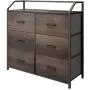 HOMECHO Fabric Dresser with 6 Drawers, Wide Chest of Drawers with Wood Top, Sturdy Metal Frame, Furniture Storage Tower for Bedroom, Closets, Hallway, Entryway, Dark Brown HOMECHO Fabric Dresser with 6 Drawers, Wide Chest of Drawers with Wood Top, Sturdy Metal Frame, Furniture Storage Tower for Bedroom, Closets, Hallway, Entryway, Dark Brown